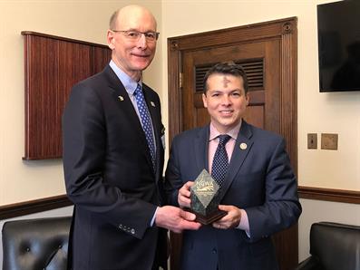 NGWA Board President Scott King presented Congressman Brendan Boyle (D-PA) with the 2019 Groundwater Protector Award