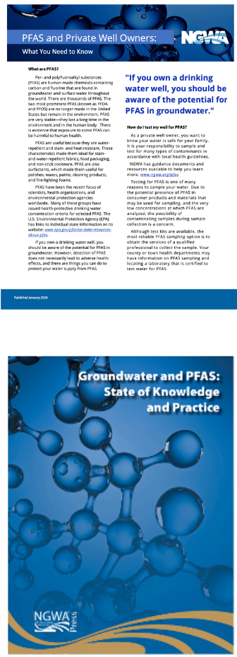 In 2017, NGWA published Groundwater and PFAS: State of Knowledge and Practice. Created by 36 NGWA volunteers, it was a comprehensive document that summarized current knowledge and science at the time about the fate, transport, remediation, and treatment of PFAS, as well as current technologies, methods, and field procedures.